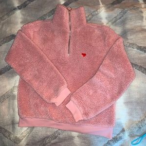 TopShot pink plush pullover GIRLS 6